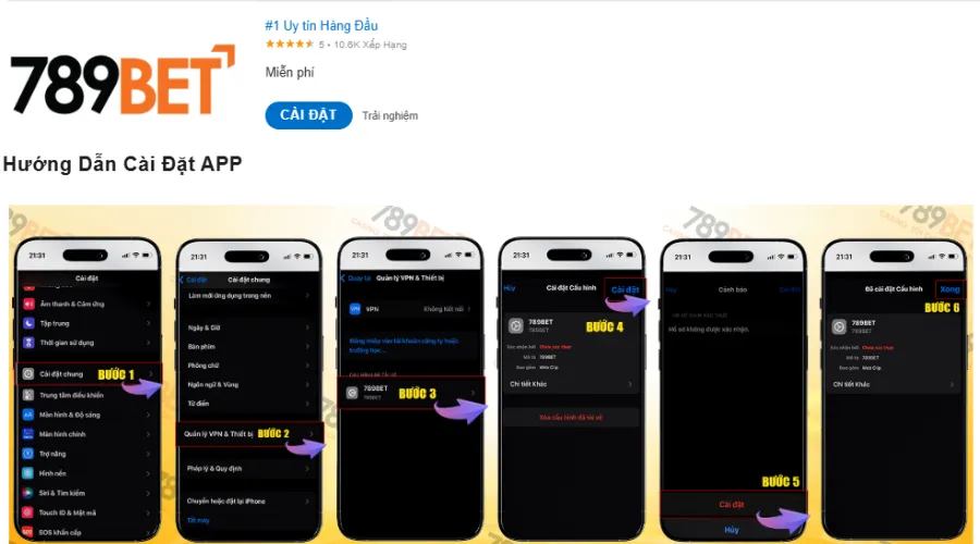 Hướng dẫn tải xuống 789BET app IOS
